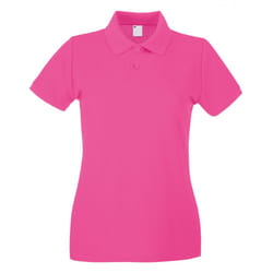 Womens/Ladies Fitted Short Sleeve Casual Polo Shirt - X Small, Hot Pink