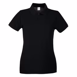 Womens/Ladies Fitted Short Sleeve Casual Polo Shirt - Small, Jet Black