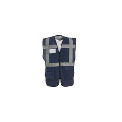Yoko Hi-Vis Premium Executive/Manager Waistcoat / Jacket - 2XL, Navy Blue