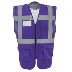 Yoko Hi-Vis Premium Executive/Manager Waistcoat / Jacket - 3XL, Purple