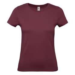 B&C Womens/Ladies #E150 Tee - L, Burgundy