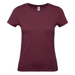 B&C Womens/Ladies #E150 Tee - L, Burgundy