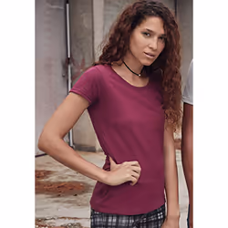 Fruit Of The Loom Womens/Ladies Ringspun Premium T-Shirt - L, Oxblood