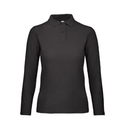 B&C ID.001 Womens/Ladies Long Sleeve Polo - 2XL, Jet Black
