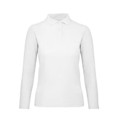 B&C ID.001 Womens/Ladies Long Sleeve Polo - 2XL, Snow