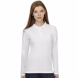 B&C ID.001 Womens/Ladies Long Sleeve Polo - 2XL, Snow