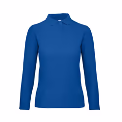 B&C ID.001 Womens/Ladies Long Sleeve Polo - XS, Royal Blue