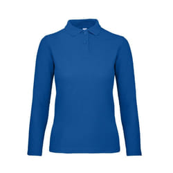 B&C ID.001 Womens/Ladies Long Sleeve Polo - M, Royal Blue