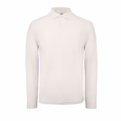 B&C ID.001 Mens Long Sleeve Polo - M, Snow