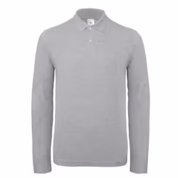 B&C ID.001 Mens Long Sleeve Polo - XS, Taupe Grey