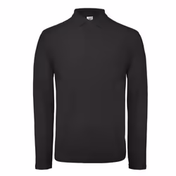 B&C ID.001 Mens Long Sleeve Polo - 3XL, Jet Black