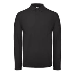 B&C ID.001 Mens Long Sleeve Polo - 3XL, Jet Black
