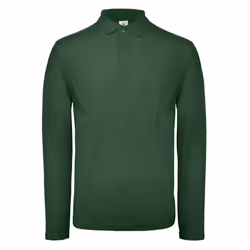 B&C ID.001 Mens Long Sleeve Polo - 2XL, Racing Green