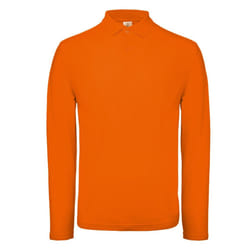 B&C ID.001 Mens Long Sleeve Polo - XL, Bright Orange