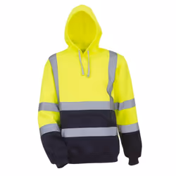 Yoko Mens Hi Vis Reflective Hoodie - XL, Hi Visibility Yellow/Admiral Navy