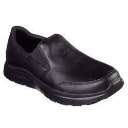 Skechers Mens Leather Flex Advantage SR - Bronwood Slip On Shoes - 7 UK, Black