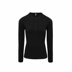 Premier Womens/Ladies Long John Roll Sleeve Tee - 2XL, Black