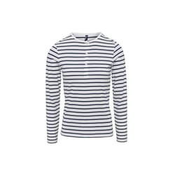 Premier Womens/Ladies Long John Roll Sleeve Tee - XS, White/Navy