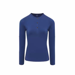 Premier Womens/Ladies Long John Roll Sleeve Tee - XS, Indigo