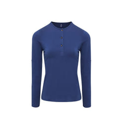 Premier Womens/Ladies Long John Roll Sleeve Tee - XS, Indigo