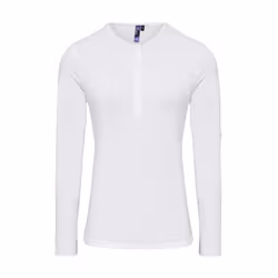 Premier Womens/Ladies Long John Roll Sleeve Tee - L, White