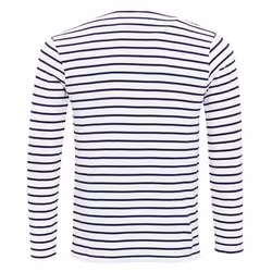 Premier Mens Long John Roll Sleeve Tee - M, White/Navy