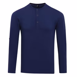 Premier Mens Long John Roll Sleeve Tee - XS, Indigo