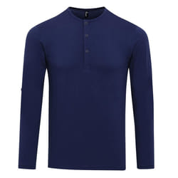 Premier Mens Long John Roll Sleeve Tee - XS, Indigo