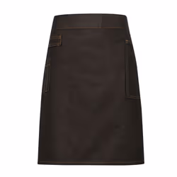 Premier Unisex Adults Division Waxed Look Denim Waist Apron - One Size, Black/Tan Denim