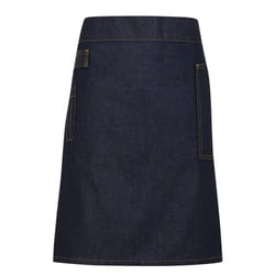 Premier Unisex Adults Division Waxed Look Denim Waist Apron - One Size, Indigo Denim