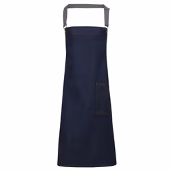 Premier Unisex Adults District Waxed Look Denim Bib Apron - One Size, Indigo Denim