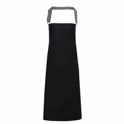 Premier Unisex Adults District Waxed Look Denim Bib Apron - One Size, Black Denim