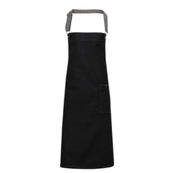 Premier Unisex Adults District Waxed Look Denim Bib Apron - One Size, Black Denim