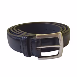 Duke Mens D555 Lewis Square Buckle Plain Belt - 34, Black