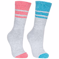 Trespass Womens/Ladies Hadley Hiking Boot Socks (2 Pairs) - 3/6 UK, Marine Marl/Raspberry Marl