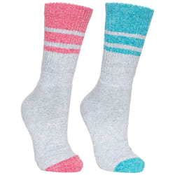 Trespass Womens/Ladies Hadley Hiking Boot Socks (2 Pairs) - 3/6 UK, Marine Marl/Raspberry Marl