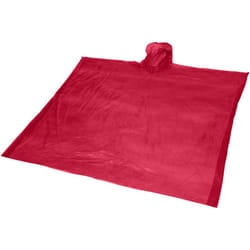Bullet Ziva Adults Unisex Disposable Rain Poncho With Pouch - 90 x 120cm, Red