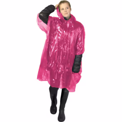 Bullet Ziva Adults Unisex Disposable Rain Poncho With Pouch - 90 x 120cm, Pink