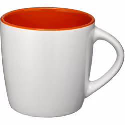 Bullet Aztec Ceramic Mug - 8.4 x 8.8 cm, White/Orange