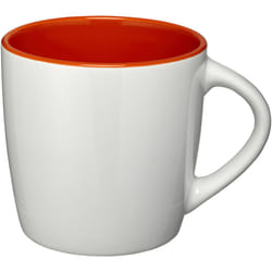 Bullet Aztec Ceramic Mug - 8.4 x 8.8 cm, White/Orange