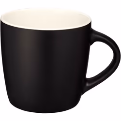 Bullet Riviera Ceramic Mug - 11 x 8.4 x 8.8 cm, Solid Black/White