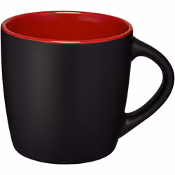 Bullet Riviera Ceramic Mug - 8.4 x 8.8 cm, Solid Black/Red