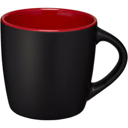 Bullet Riviera Ceramic Mug - 8.4 x 8.8 cm, Solid Black/Red