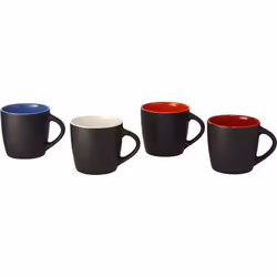 Bullet Riviera Ceramic Mug - 8.4 x 8.8 cm, Solid Black/Red
