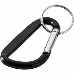 Bullet Timor Carabiner Key Chain - 3.4 x 0.6 x 6.2 cm, Solid Black