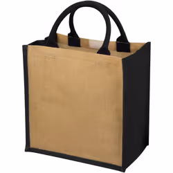 Bullet Chennai Jute Gift Tote - 30 x 19 x 30cm, Natural/Solid Black