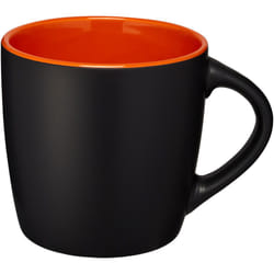 Bullet Riviera Ceramic Mug - 8.4 x 8.8 cm, Solid Black/Orange