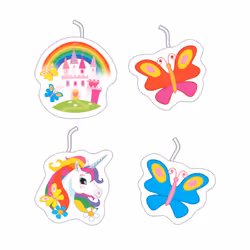 Amscan Unicorn Figurine Pick Candles (Pack of 4)