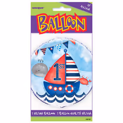 Unique Party 18 Inch Nautical 1st Birthday Foil Balloon