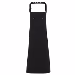 Premier Unisex Chino Cotton Bib Apron - One Size, Black